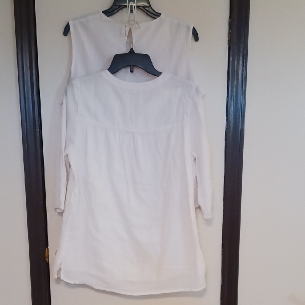 Blair Ivory Cotton Embroidered Top with An Ivory Tank - Picture 3 of 9